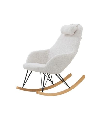 Rocking-chair blanc bouclette