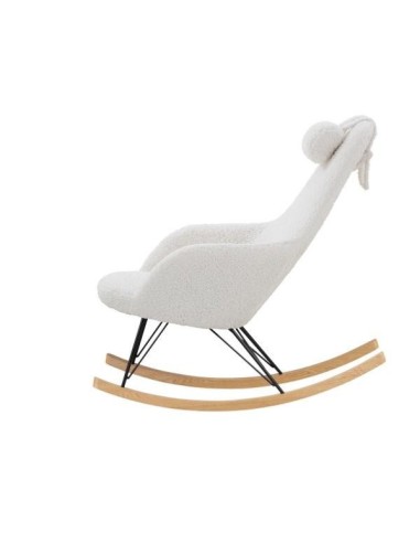 Rocking-chair blanc bouclette