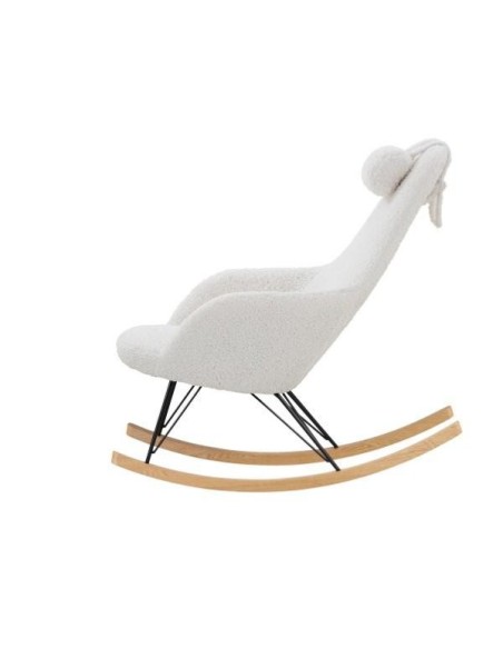 Rocking-chair blanc bouclette