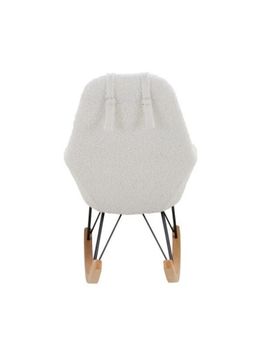 Rocking-chair blanc bouclette