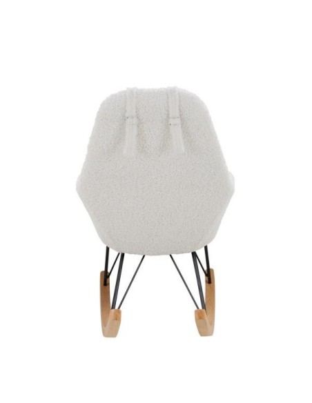 Rocking-chair blanc bouclette