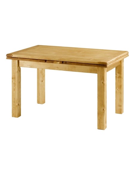 Table 120 x 80 en pin massif + 2 allonges à l'italienne