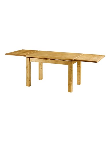 Table 120 x 80 en pin massif + 2 allonges à l'italienne