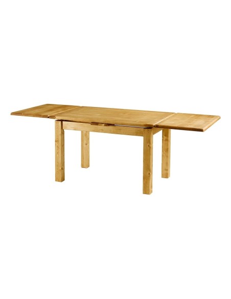 Table 120 x 80 en pin massif + 2 allonges à l'italienne