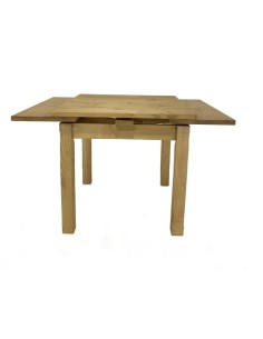 Table 80 x 80 en pin massif avec 2 allonges 2