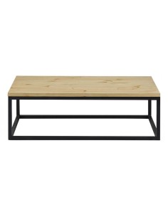 Table basse en pin brossé et métal noir 2