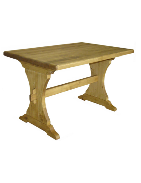Table pied monastère en pin massif 120 cm