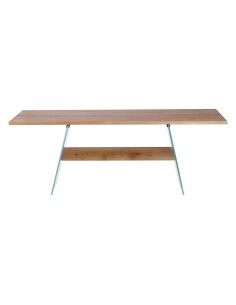 Table repas chêne naturel/pieds verre 2