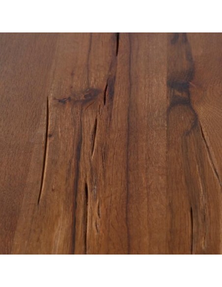 Table repas chêne naturel/pieds verre