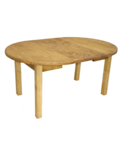 Table ronde de style montagne en pin massif, diamètre 110 cm + 1 allon 2