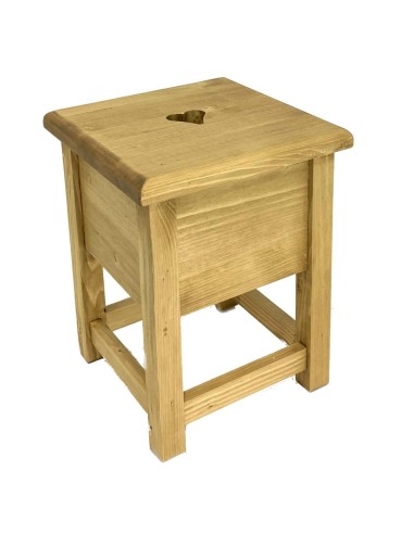 Tabouret coffre pin massif huilé