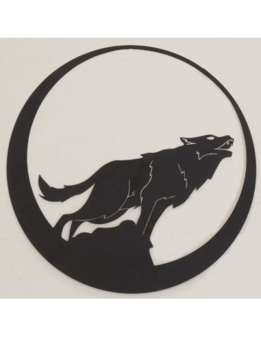 Décoration murale en métal vieilli Loup