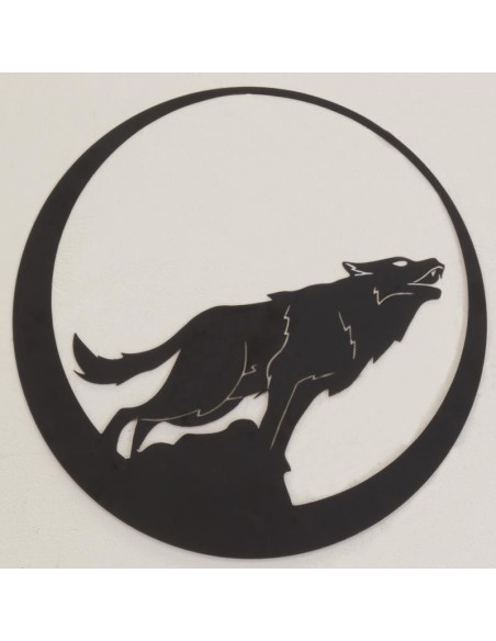 Décoration murale en métal vieilli Loup