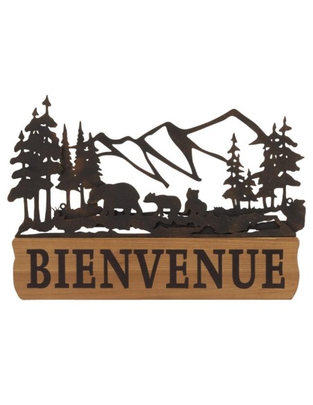 Décoration murale, tête de cerf en métal vieilli