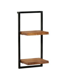 Etagère teck massif naturel recyclé et métal