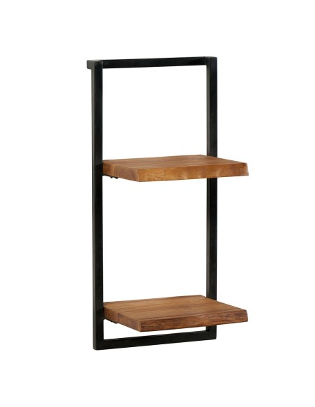 Etagère teck massif naturel recyclé et métal